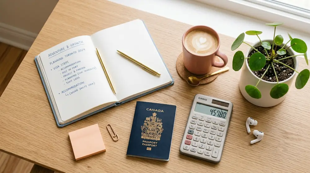 financial independence for Canadian women Flat lay of financial planning tools representing financial independence for Canadian women.