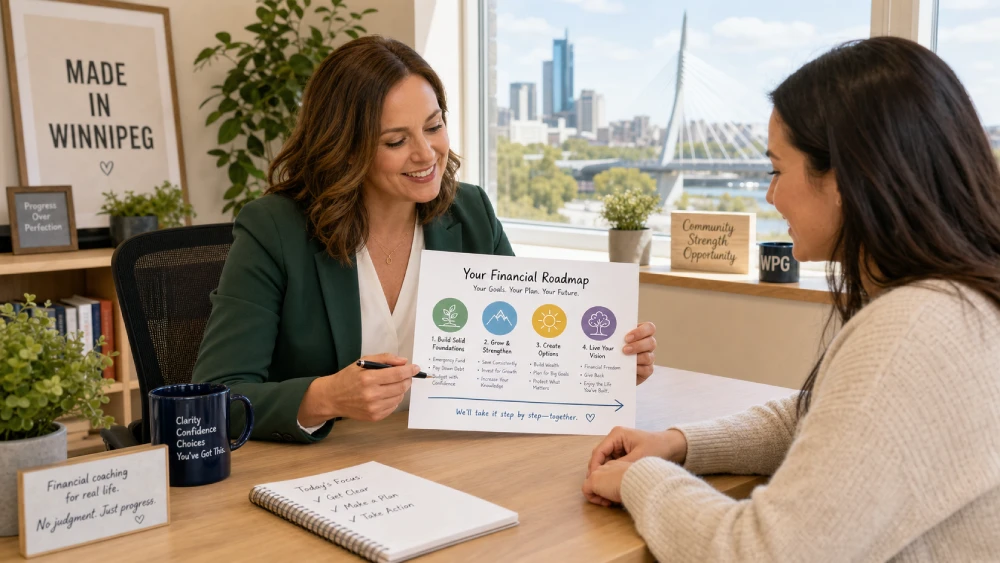 financial habits A financial coach at Adeline Financial helping a client overcome limiting money beliefs and build a clear financial roadmap.