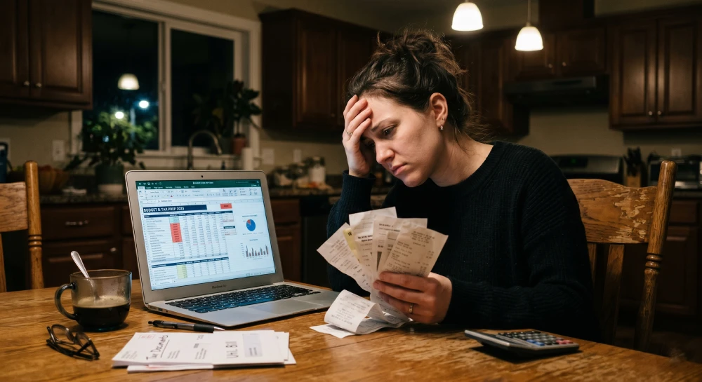 zero based budgeting Canada A Canadian experiencing the stress and frustration of traditional, reactive budgeting methods.