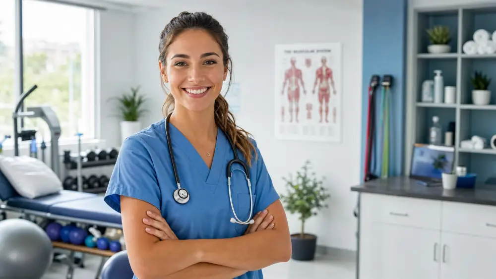paying off student debt Canada A young physiotherapist in Canada who benefits from career coaching and student loan repayment strategies.