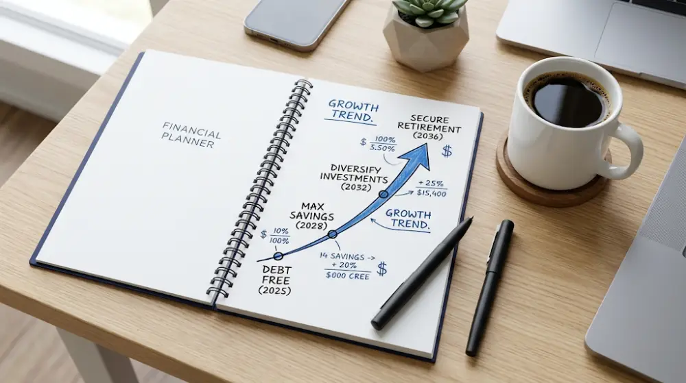 retirement planner Canada A timeline showing financial priorities for retirement planning from your 30s through your 60s.